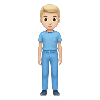 Sky blue pant and shirt boy sticker