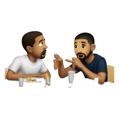 Kendrick and drake in school lunch table arguing sticker