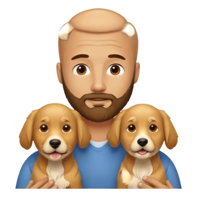 men with dog, 3 day beard, no hair sticker
