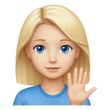 cute blond hair blue eye girl say OK in quote sticker