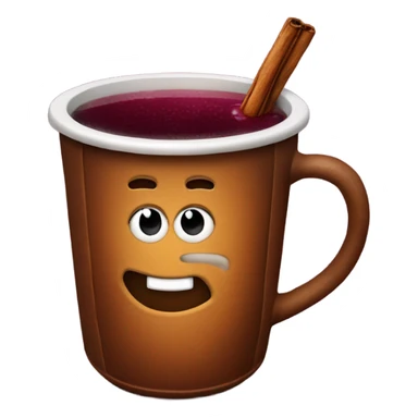 Mulled wine in a craft cup sticker