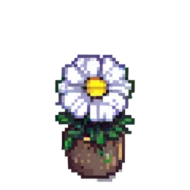 tiny pixel art flower 6x6 pixels or less with clear black outline sticker