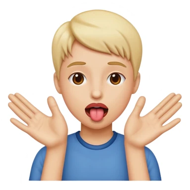 tounge out and hands to the side sticker