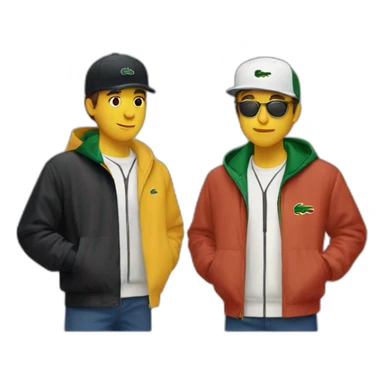 Lacoste latin two friends with black windbreaker sticker