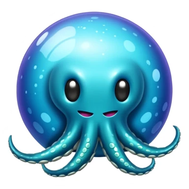 Poulpe et boule disco argentée sticker