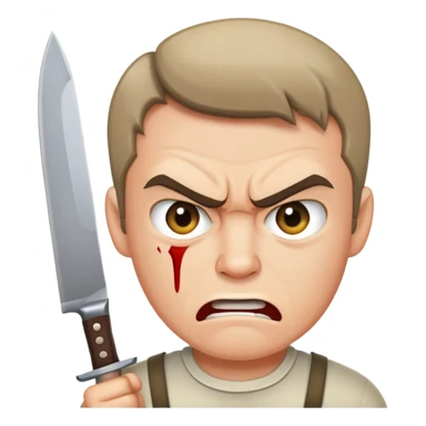 Angry with knife  sticker