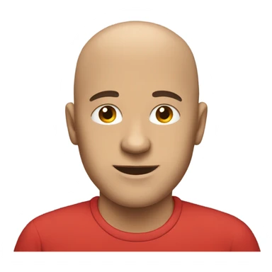 bald man in red shirt sticker