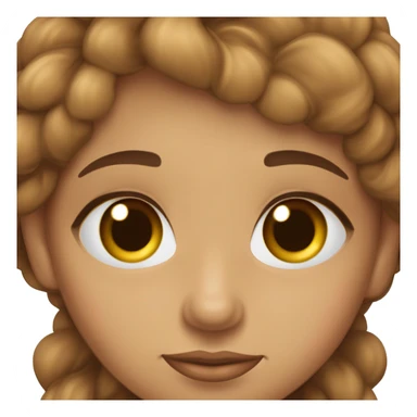 Una chica con ojos almendrados marrones, pelo marrón con tonos pelirrojos, delgada, nariz pequeña, cejas arqueadas y labios normales  sticker