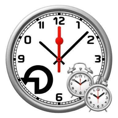 Minimal flat icon, tax money symbol with ruble sign, combined with a clock showing delayed payment, clean vector style, simple geometric shapes, monochrome, no text, no gradients, white background, clear outline, infographic icon sticker