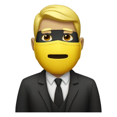 gojo with mask on yellow emoji sticker