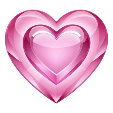 Pink heart shaped crystal with a $ carved in the center of the crystal. sticker