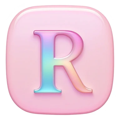 Iridescent pastel pink Font setting icon with letter I sticker