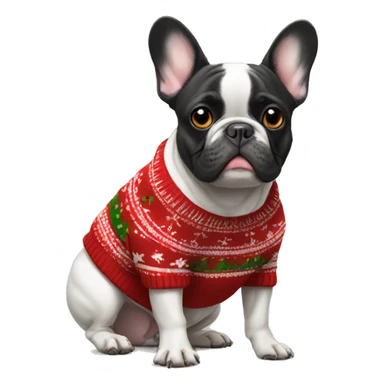french bulldog in christmas sweater sticker
