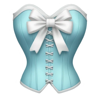 Pastel blue corset with a white bow sticker