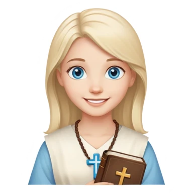 blue eyed girl loves jesus and bibles sticker