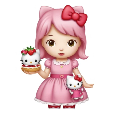 hello kitty strawberry shortcake pink sticker