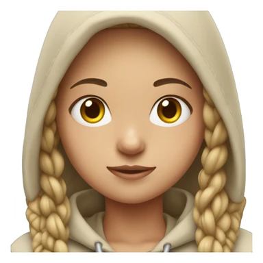 Light skin girl wearing a hoodie with braids sticker