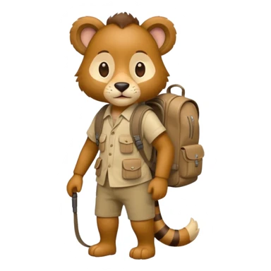  Safari Animal with Backpack  sticker