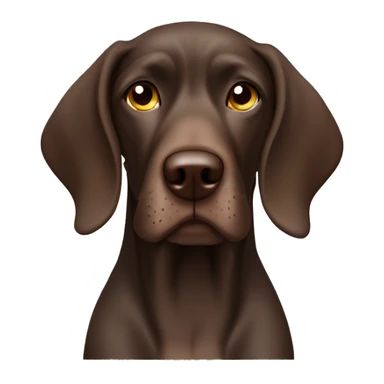 Brown German short haired pointer  with ticking looking sleepy sticker