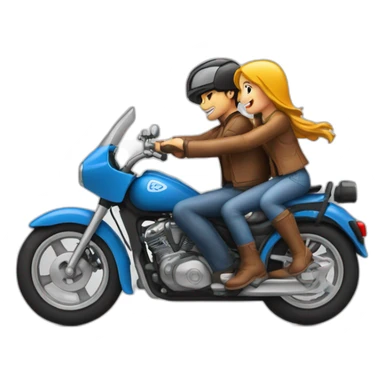 Motorcicle with 1 Man driving and 2 girls behind sticker