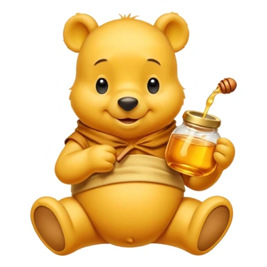 winnie the poo with honey pot sticker