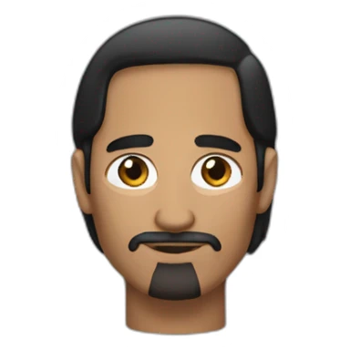 brown man looks like steve jobs with black hair with no faical hiar and add a mole on the face sticker
