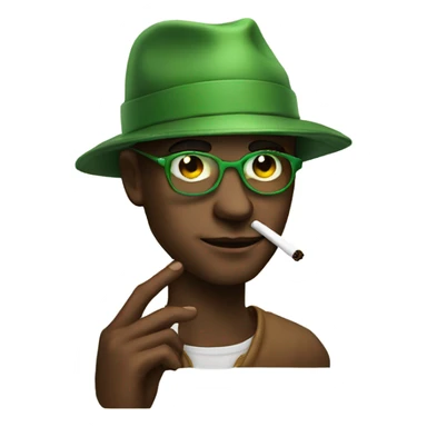 Cool dude Smoking weed with hat  sticker