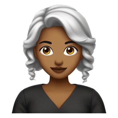 Mujer adolescente medio castaño muy clarito, ojos medianos tirado a pequeños marrones clarito, labios ni finos ni gordos rositas claritos, de piel ni muy morena ni muy blanca, vestido negro, pendientes de aros pequeños dor sticker