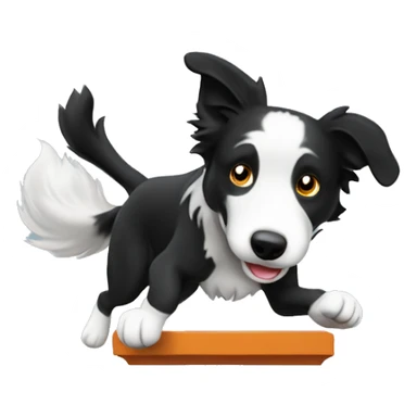 Anvil with border collie jumping over sticker