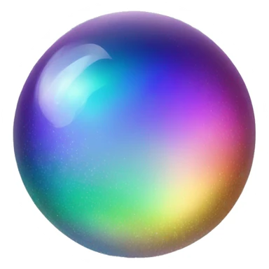 Sparkly iridescent rainbow-gradient crystal-glass orb sphere sticker