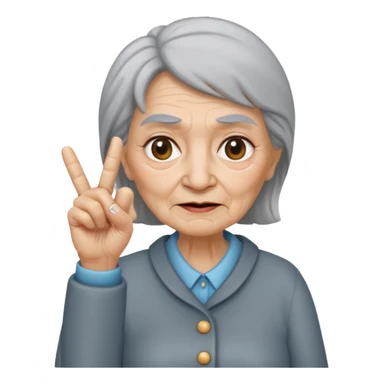 mittelfinger die eine oma zeigt  sticker