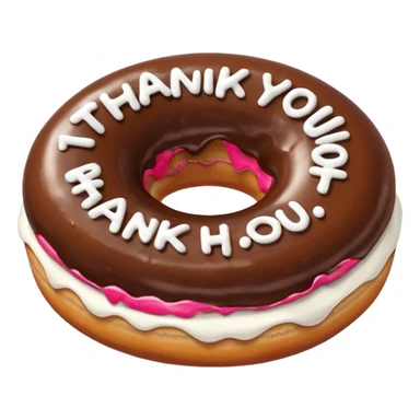 i chocolate donut that says thankyou sticker