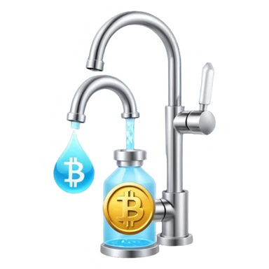 crypto currency symbol  named CryptoTap think more a tap or faucet  now add more about cryptocurrencyis sticker