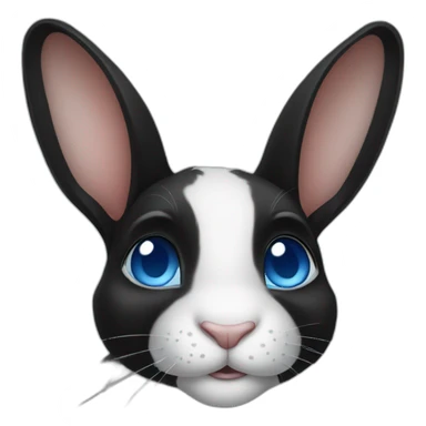 Black dutch rabbit with blue eyes sticker