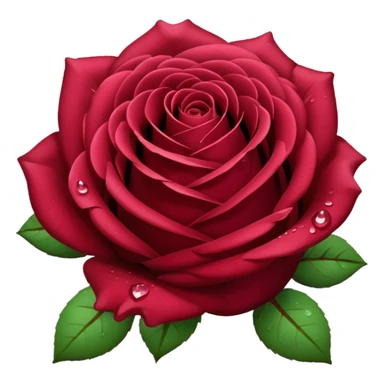 Realistic 12 burgundy￼ roses, full bouquet,  dew drops, high definition sticker