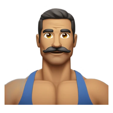 Muscle mustache expressive Cuban man sticker