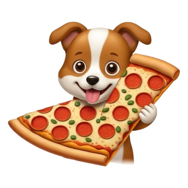 dog eating pizza sticker