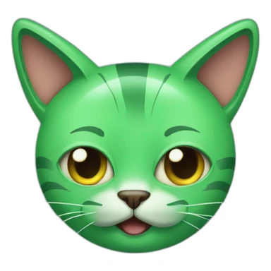 Green cat with ovni ears acting like crazy sticker