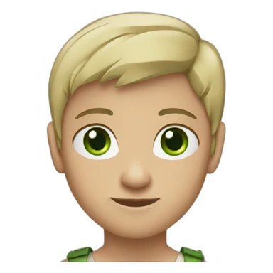 Young archery with green eyes without hairn sticker