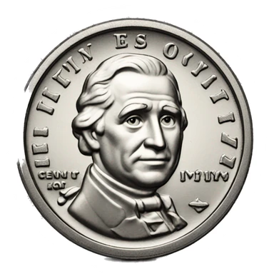 One 10-cent dime. three 1-cent pennies  sticker