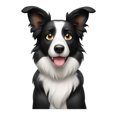 Border collie dog with big ears sticker