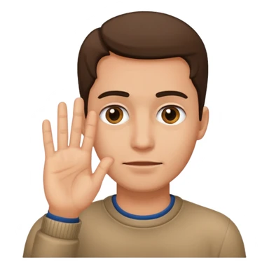 Man with hand over his face peeping through his fingers sticker