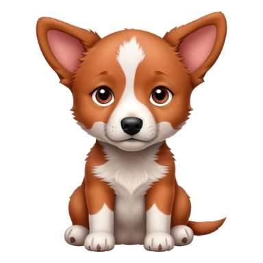 Red heeler puppy with head tilted curiously sticker