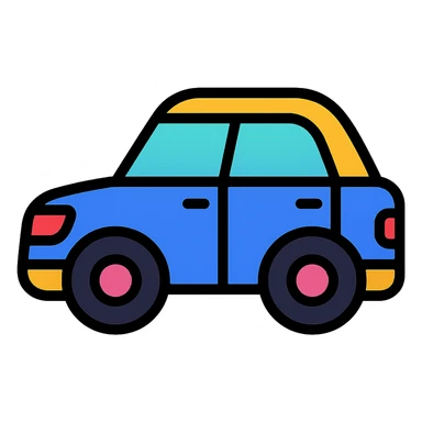 cool car, vibrant and colorful sticker