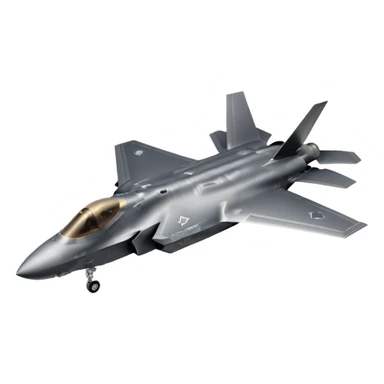 Realistic F-35 fighter jet in flight with no background. sticker