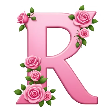 Pink, romantic, flowery, the letter “f” sticker