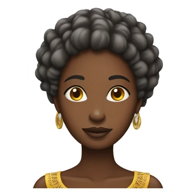 Emoji d'une femme africaine belle en forme sticker