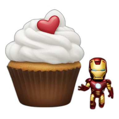 Happy cupcake with iron man  sticker