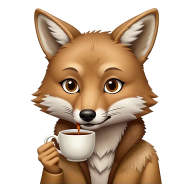 Tea Drinking Coyote sticker