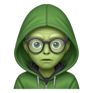 alien wear hoodie and glasses in star war sticker